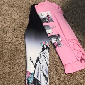 Girls Justice leggings and shirt set